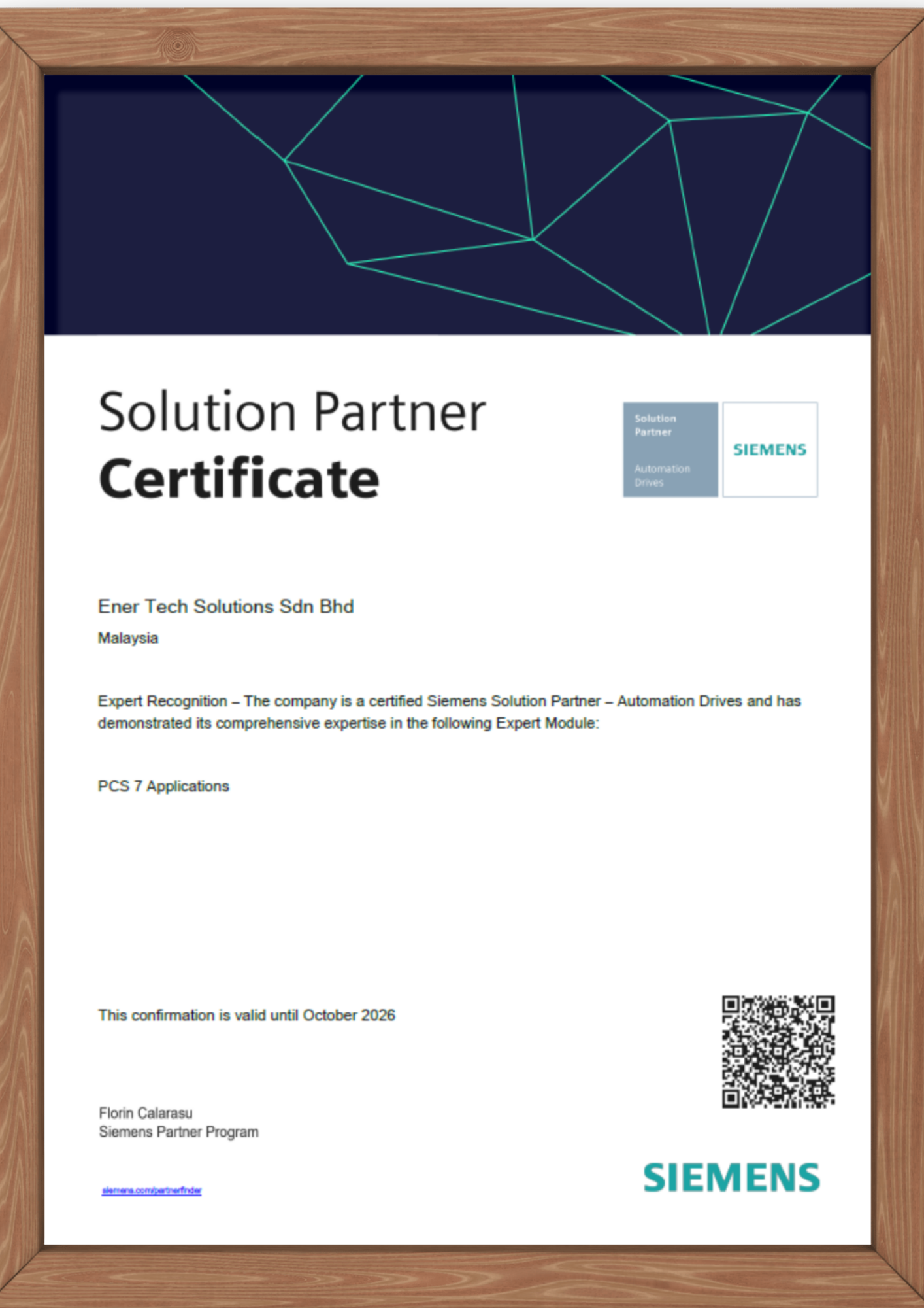 SIEMENS SOLUTION PARTNER Expert Module – PCS 7 Applications