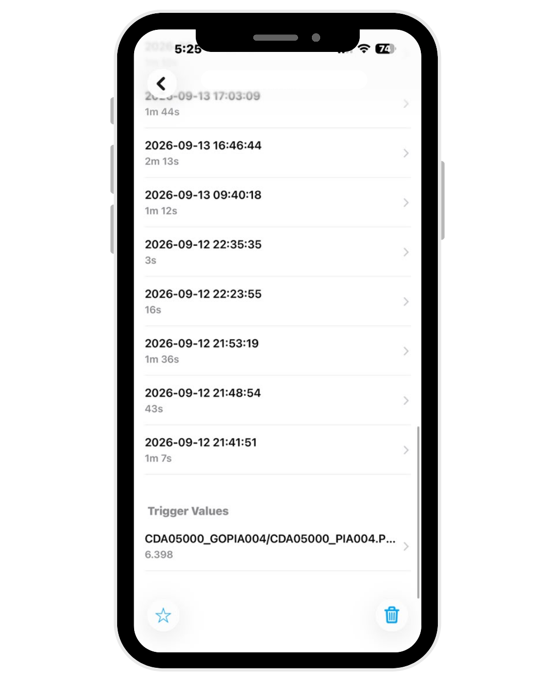 dotdoplus mobile alarm history with response timestamps